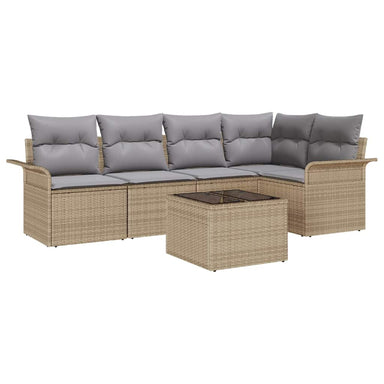 Tuin Sofa Set 6 st Beige poly rattan