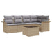 Tuin Sofa Set 6 st Beige poly rattan