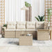 Tuin Sofa Set 6 st Beige poly rattan
