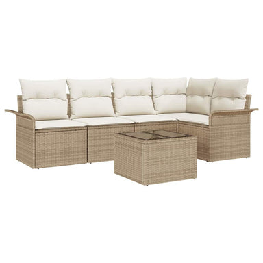 Tuin Sofa Set 6 st Beige poly rattan