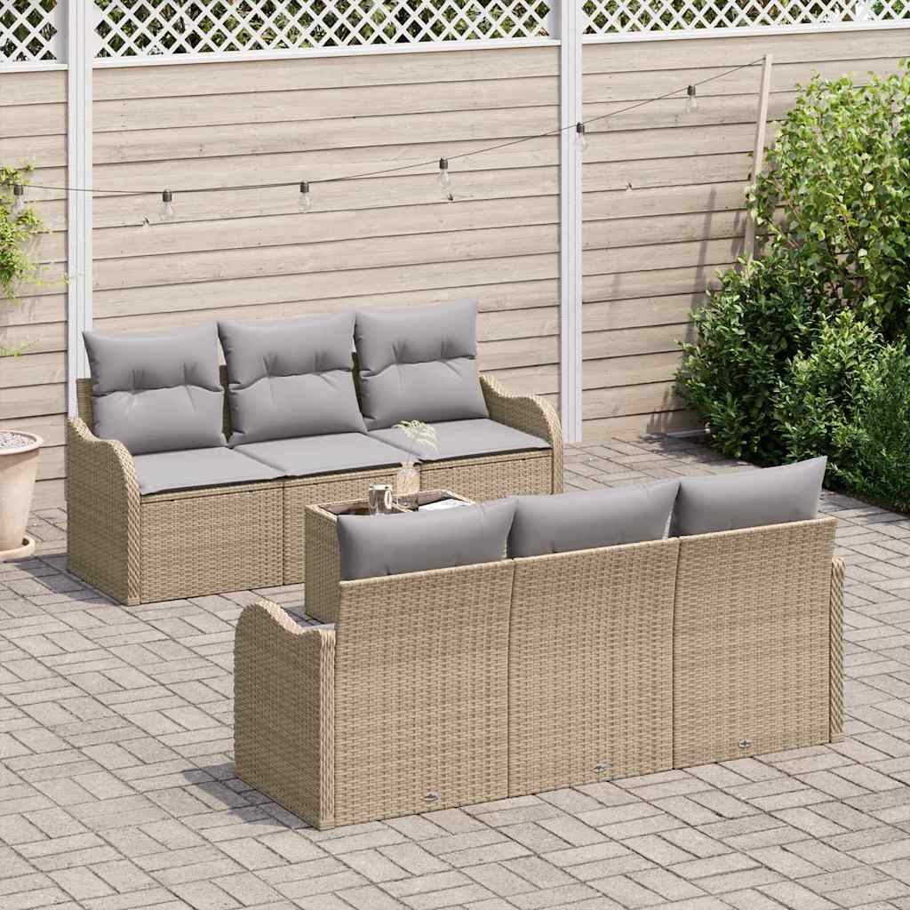 Tuin Sofa Set Beige 55 x 55 x 37 cm poly rattan