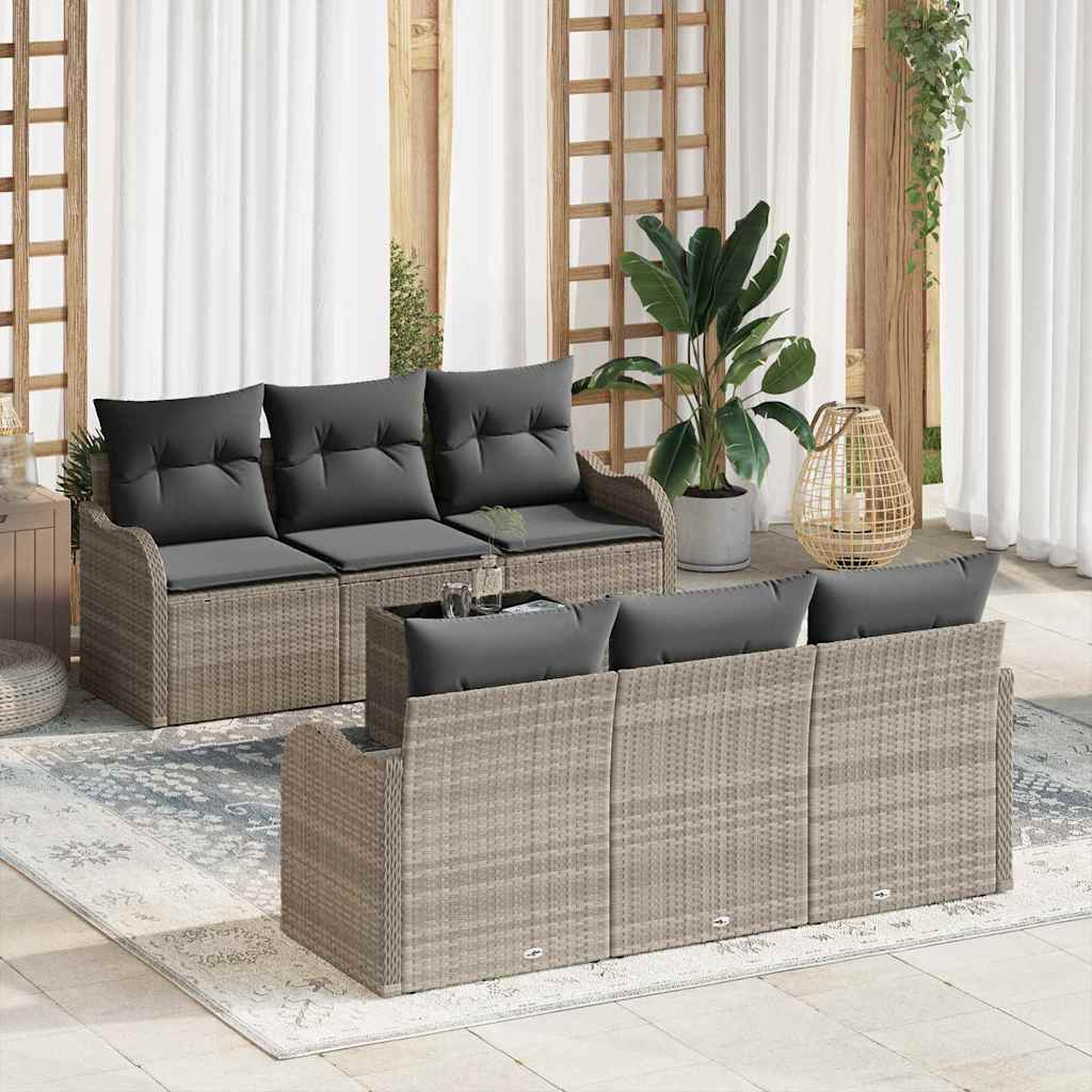Tuin Sofa Set Lichtgrijs 55 x 55 x 37 cm poly rattan
