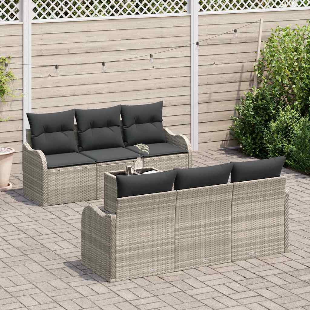 Tuin Sofa Set Lichtgrijs 55 x 55 x 37 cm poly rattan