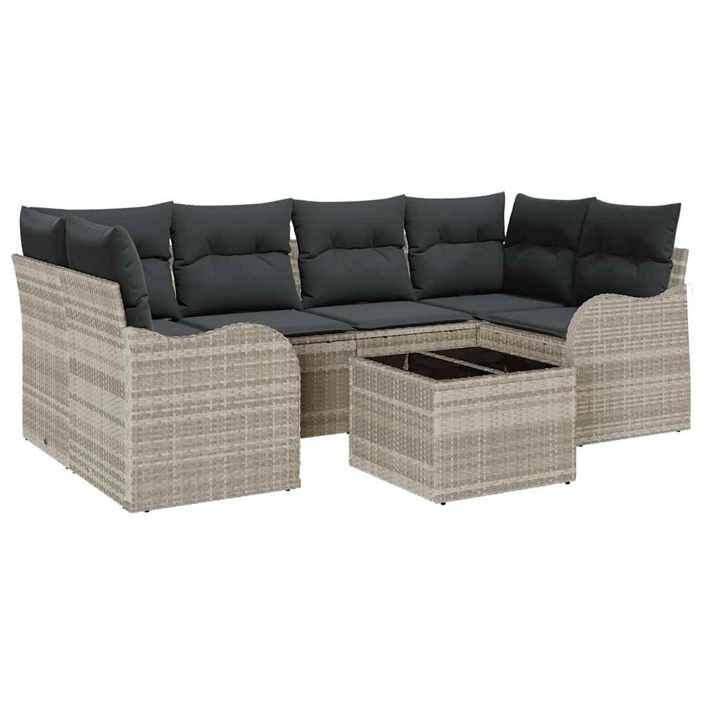 Tuin Sofa Set Lichtgrijs 55 x 55 x 37 cm poly rattan