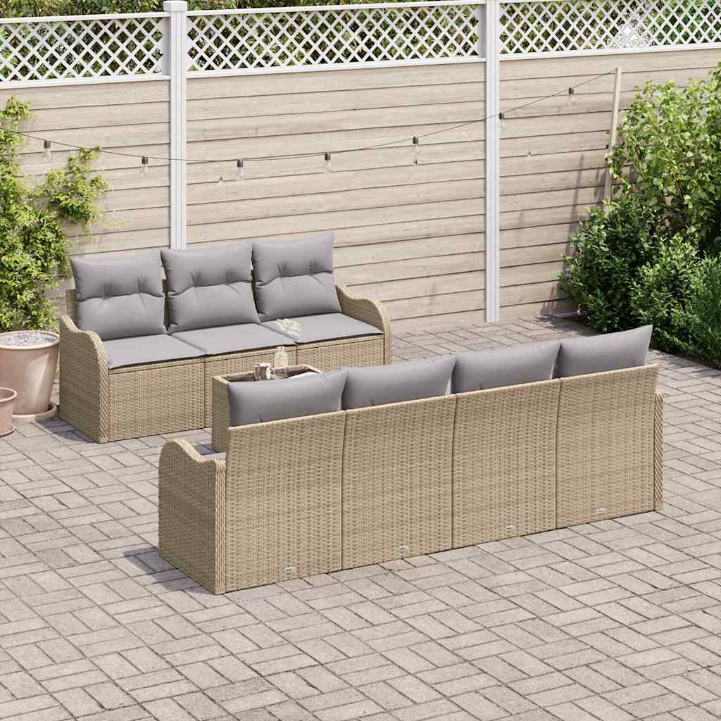 Tuin Sofa Set Beige 55 x 55 x 37 cm poly rattan