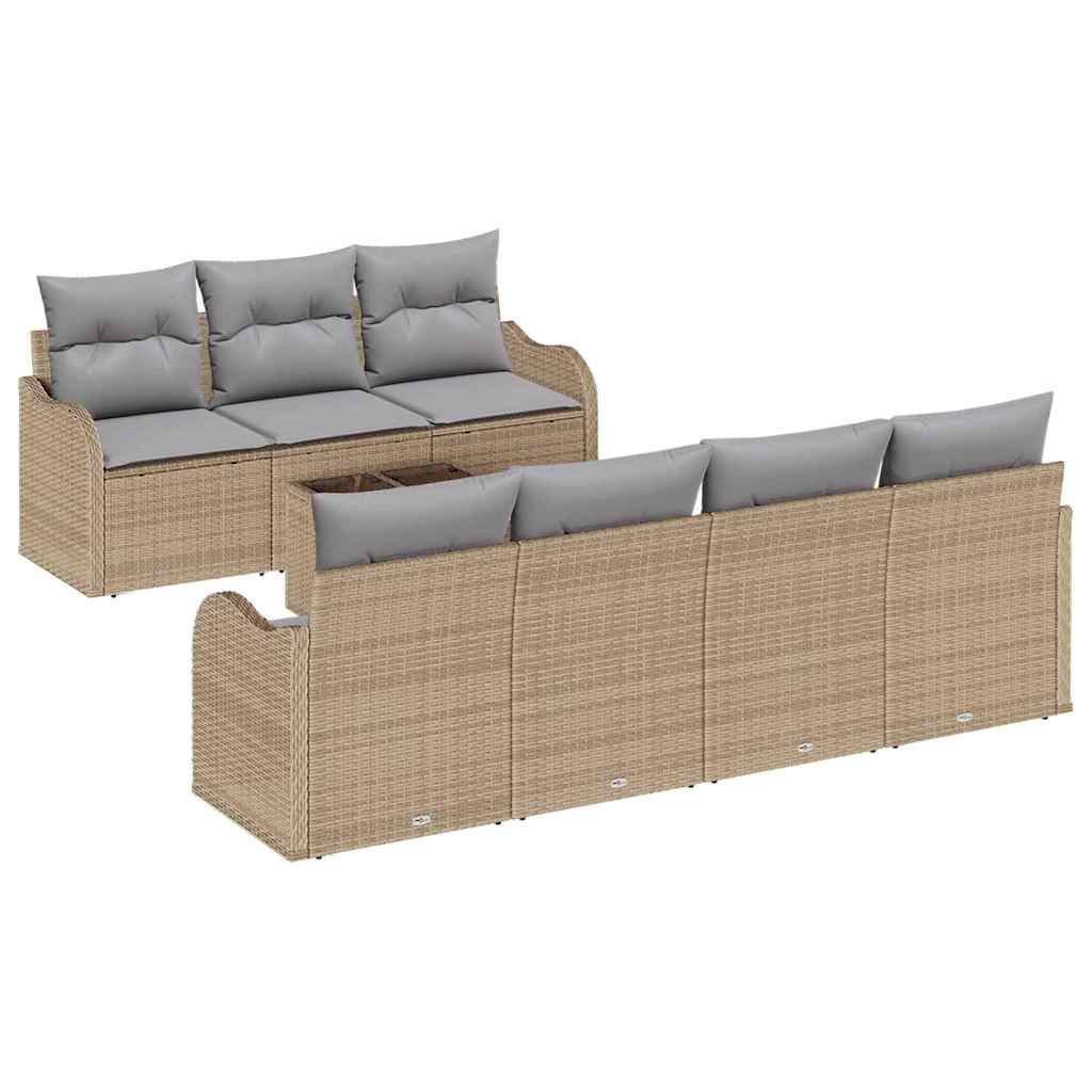 Tuin Sofa Set Beige 55 x 55 x 37 cm poly rattan
