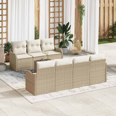 Tuin Sofa Set Beige 55 x 55 x 37 cm poly rattan