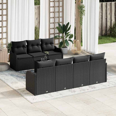 Tuin Sofa Set Zwart 55 x 55 x 37 cm poly rattan