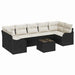 Tuin Sofa Set 8 st 7-Aantal zitplaatsen Zwart poly rattan