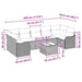 Tuin Sofa Set 8 st 7-Aantal zitplaatsen Zwart poly rattan