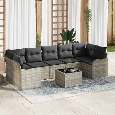 Tuin Sofa Set Lichtgrijs 55 x 55 x 37 cm poly rattan