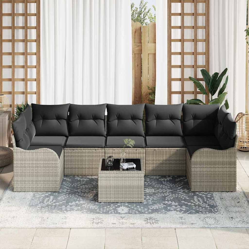 Tuin Sofa Set Lichtgrijs 55 x 55 x 37 cm poly rattan