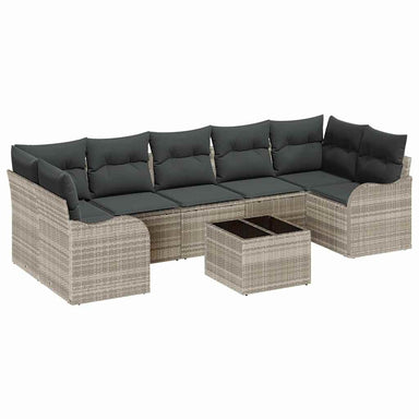 Tuin Sofa Set Lichtgrijs 55 x 55 x 37 cm poly rattan