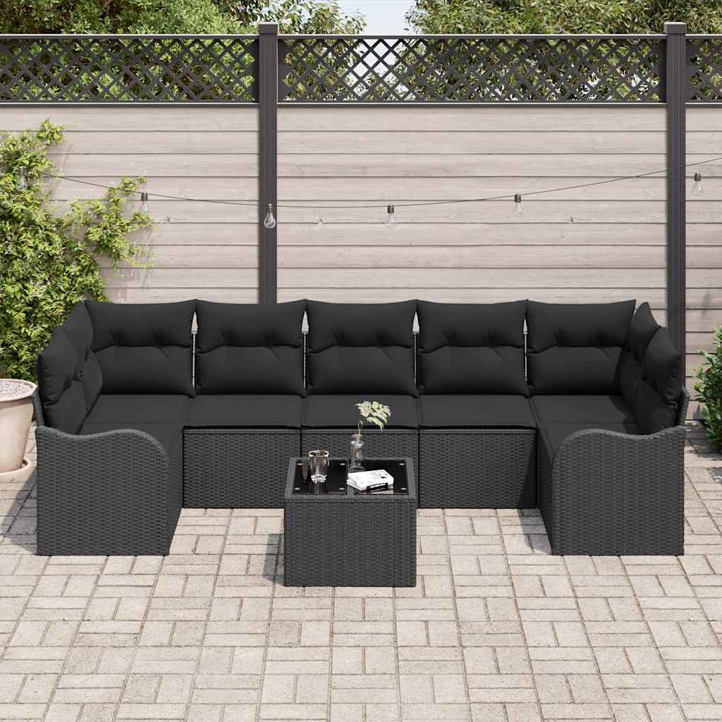Tuin Sofa Set Zwart 55 x 55 x 37 cm poly rattan