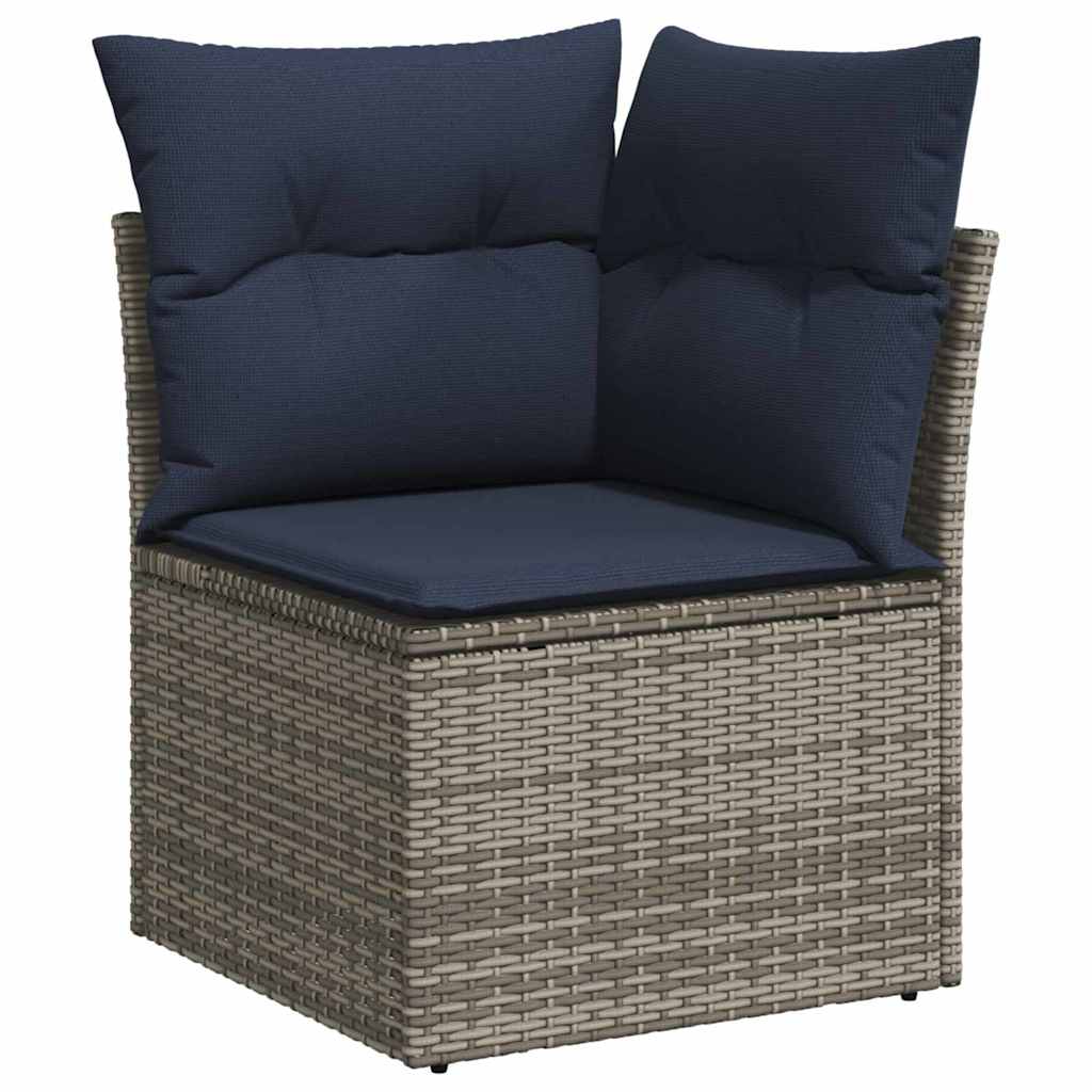 Bankstel 8 st 7-Aantal zitplaatsen Grijs poly rattan