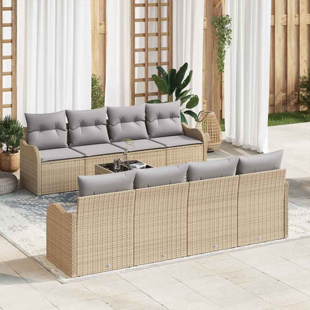 Tuin Sofa Set Beige 55 x 55 x 37 cm poly rattan