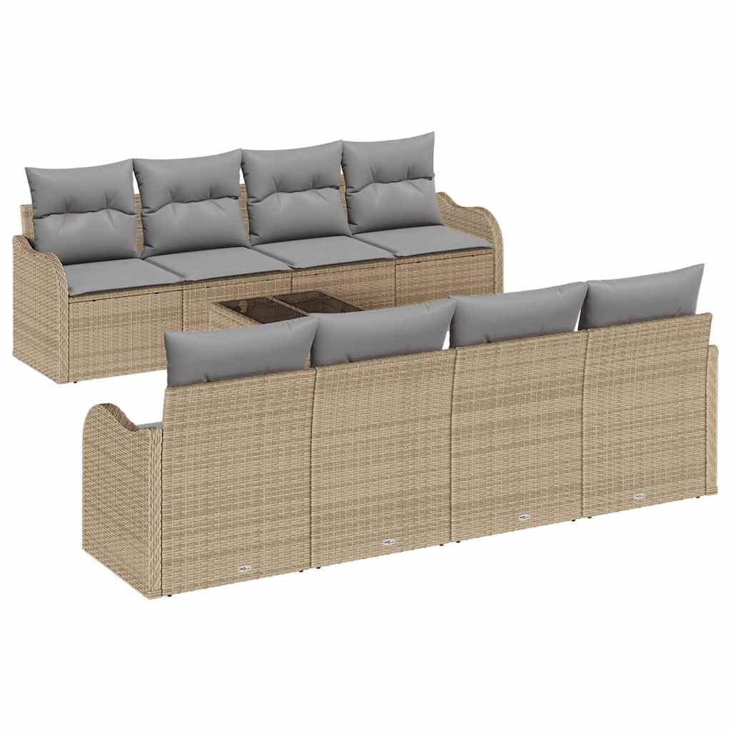 Tuin Sofa Set Beige 55 x 55 x 37 cm poly rattan