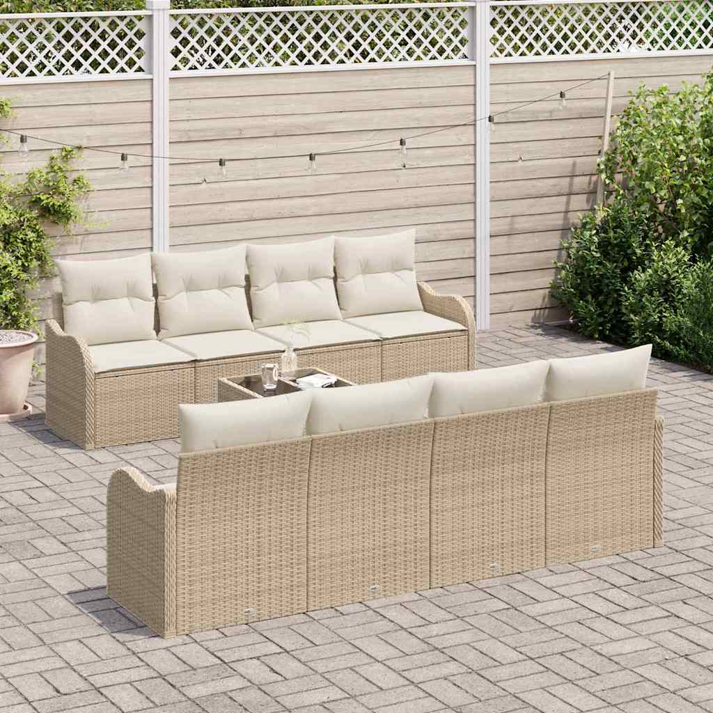 Tuin Sofa Set Beige 55 x 55 x 37 cm poly rattan