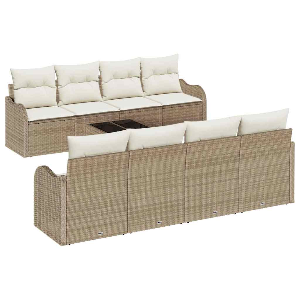 Tuin Sofa Set Beige 55 x 55 x 37 cm poly rattan