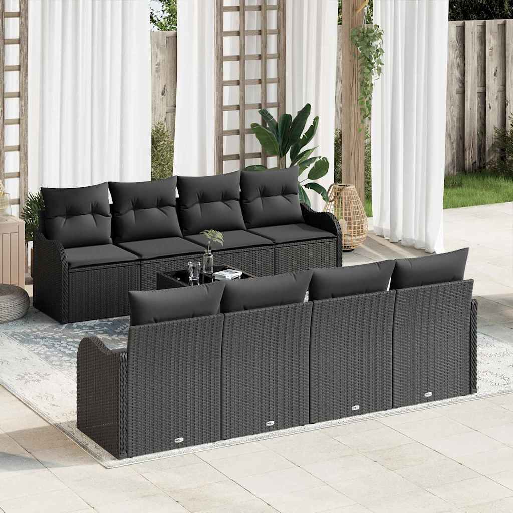 Tuin Sofa Set Zwart 55 x 55 x 37 cm poly rattan