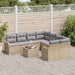 Tuin Sofa Set 9 st 8-Aantal zitplaatsen Beige poly rattan