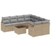 Tuin Sofa Set 9 st 8-Aantal zitplaatsen Beige poly rattan