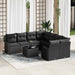Tuin Sofa Set 9 st 8-Aantal zitplaatsen Zwart poly rattan