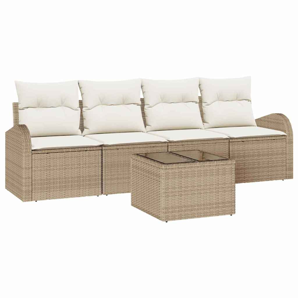 Tuin Sofa Set Beige 55 x 55 x 37 cm poly rattan