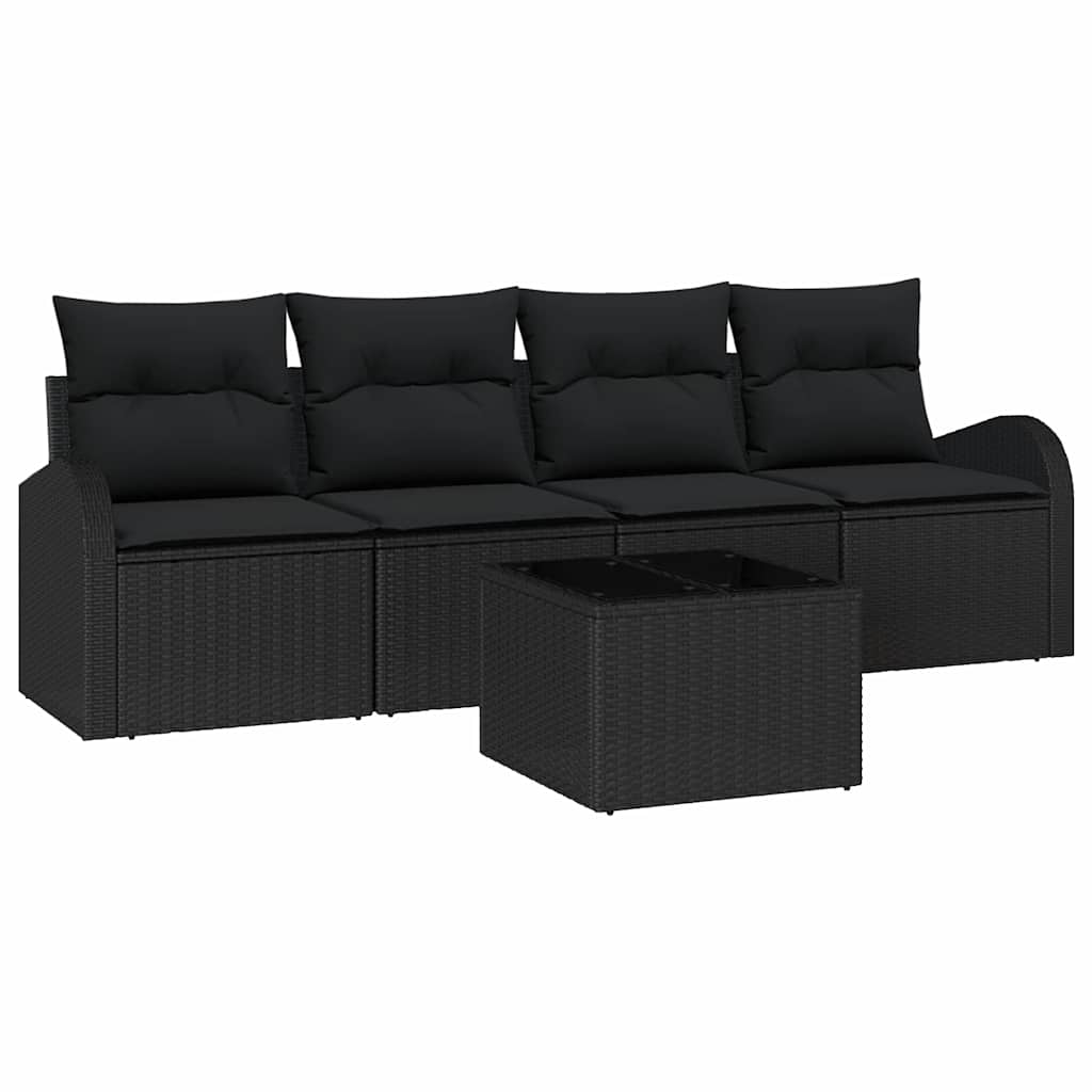 Tuin Sofa Set Zwart 55 x 55 x 37 cm poly rattan