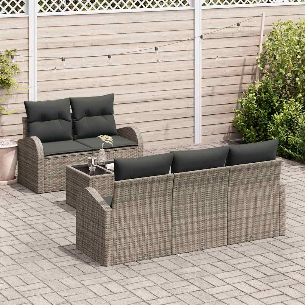 Tuin Sofa Set Grijs 55 x 55 x 37 cm poly rattan