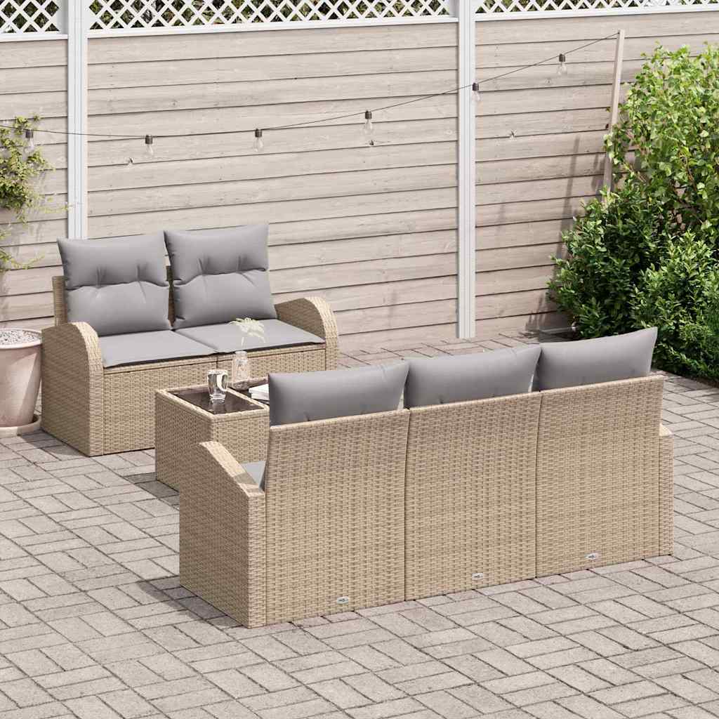 Tuin Sofa Set Beige 55 x 55 x 37 cm poly rattan