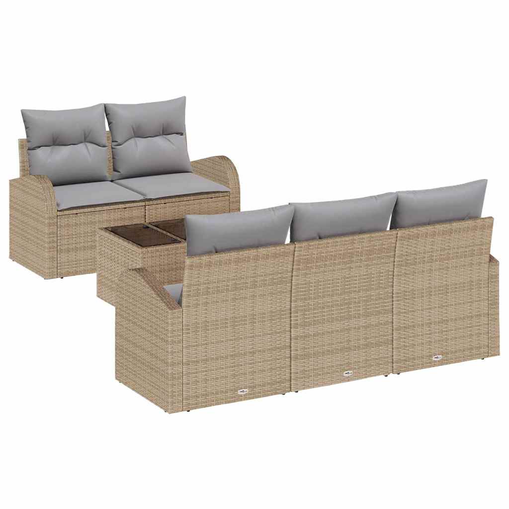 Tuin Sofa Set Beige 55 x 55 x 37 cm poly rattan