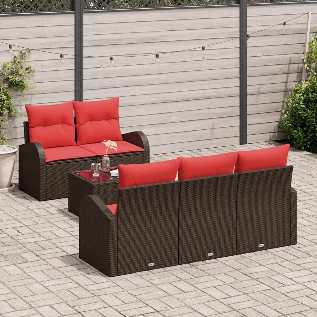 Bankstel 6 st 5-Aantal zitplaatsen Bruin Polyester