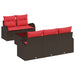 Bankstel 6 st 5-Aantal zitplaatsen Bruin Polyester