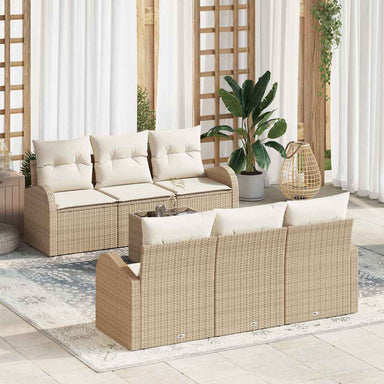 Tuin Sofa Set Beige 55 x 55 x 37 cm poly rattan