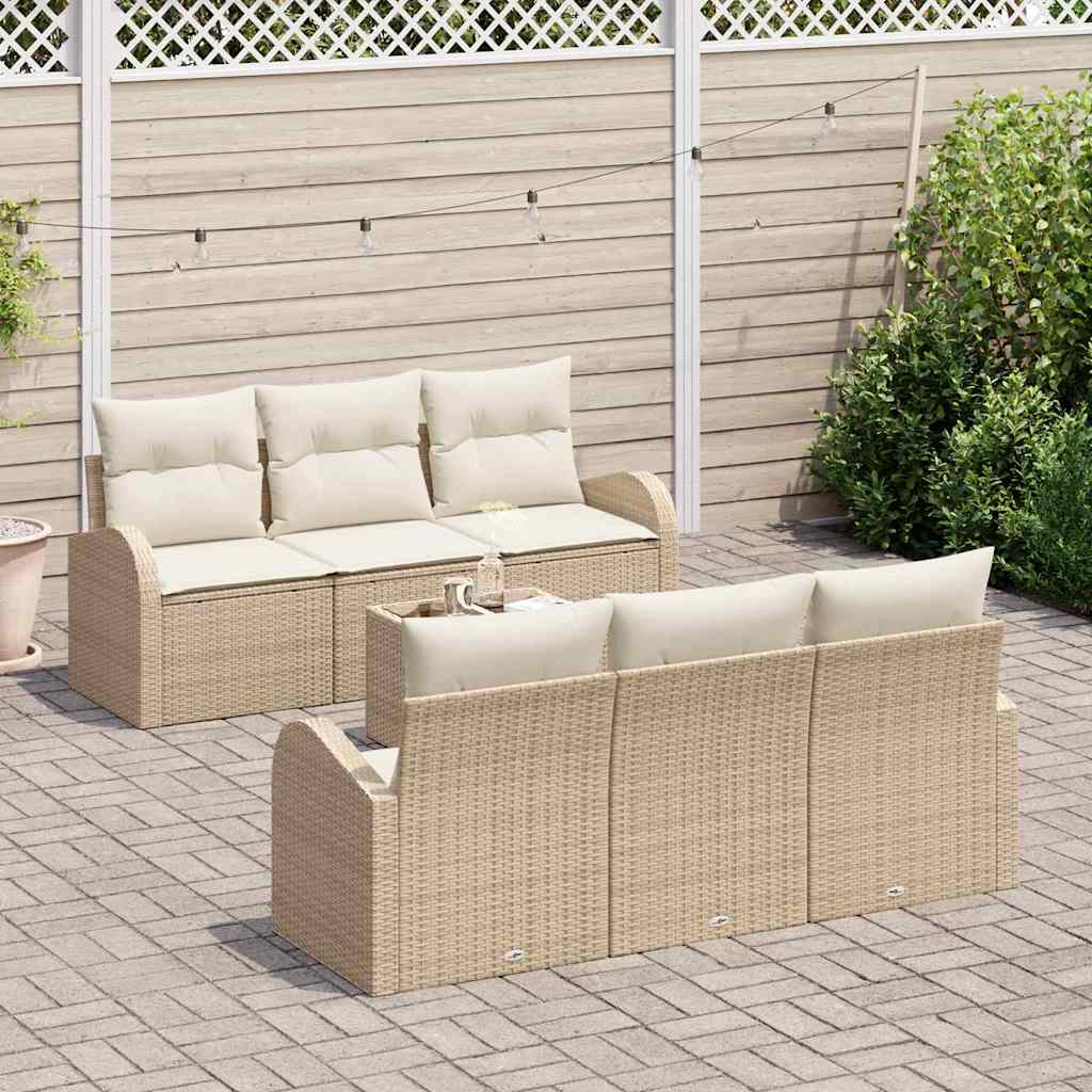 Tuin Sofa Set Beige 55 x 55 x 37 cm poly rattan