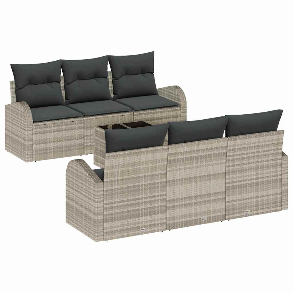 Tuin Sofa Set Lichtgrijs 55 x 55 x 37 cm poly rattan