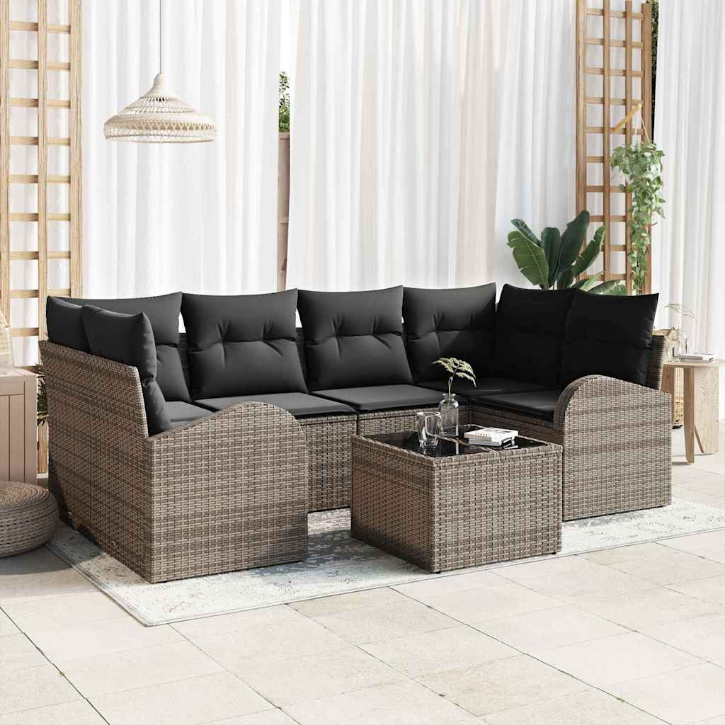Tuin Sofa Set Grijs 55 x 55 x 37 cm poly rattan