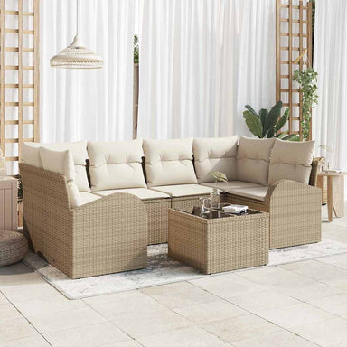 Tuin Sofa Set Beige 55 x 55 x 37 cm poly rattan