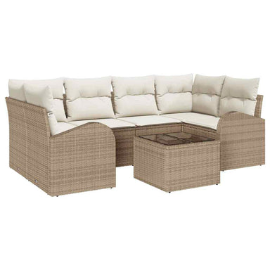 Tuin Sofa Set Beige 55 x 55 x 37 cm poly rattan