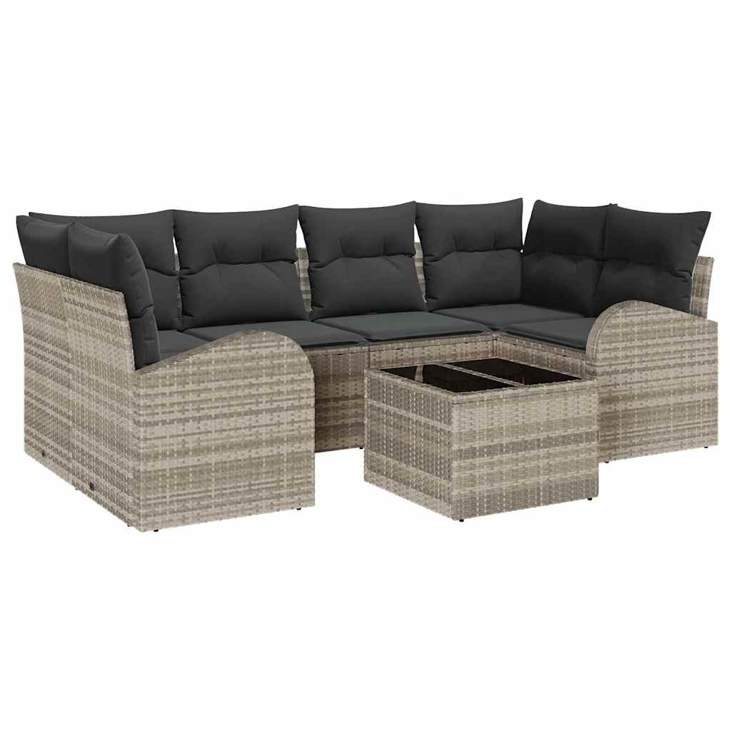 Tuin Sofa Set Lichtgrijs 55 x 55 x 37 cm poly rattan