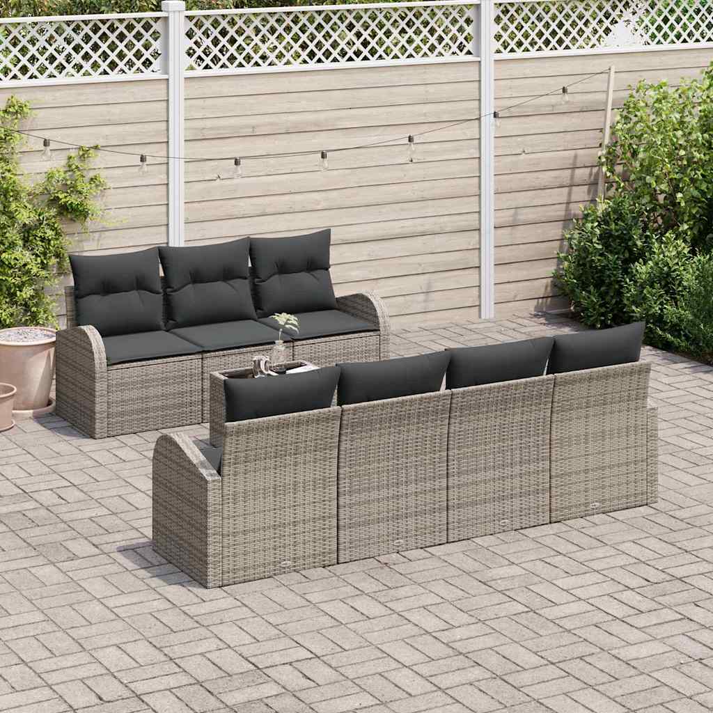 Tuin Sofa Set Grijs 55 x 55 x 37 cm poly rattan