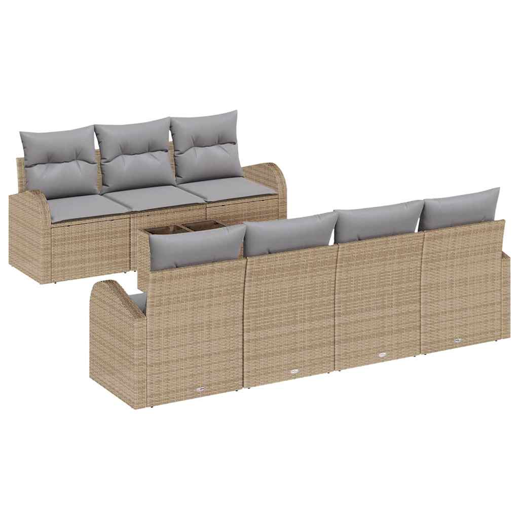 Tuin Sofa Set Beige 55 x 55 x 37 cm poly rattan
