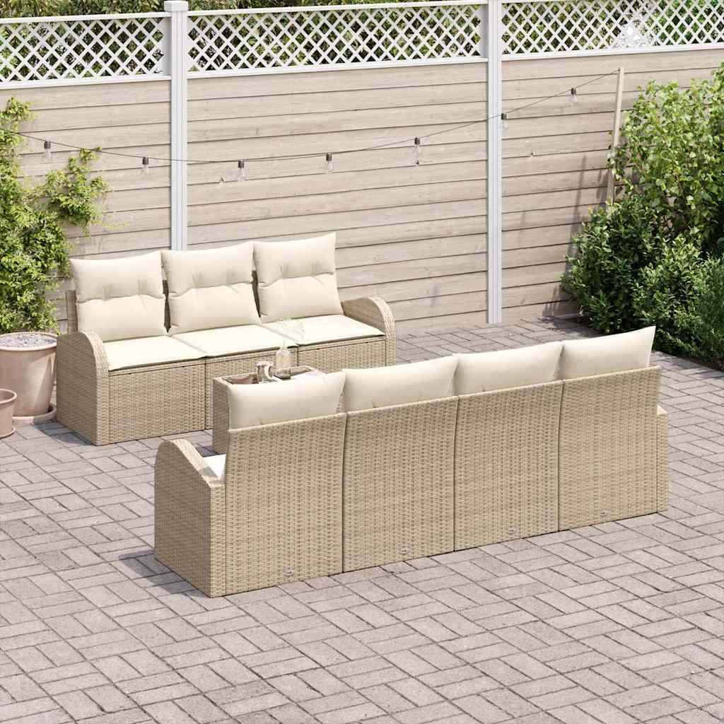 Tuin Sofa Set Beige 55 x 55 x 37 cm poly rattan