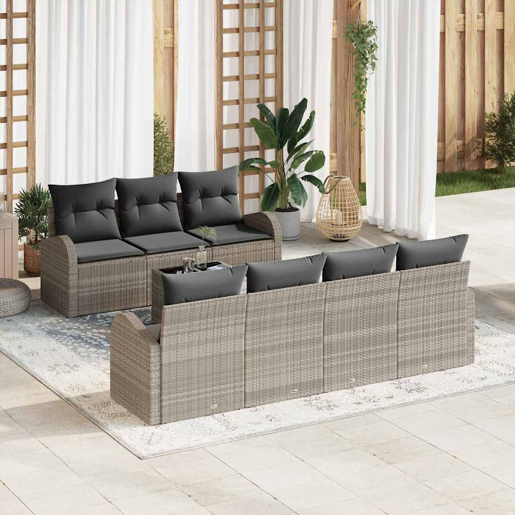 Tuin Sofa Set Lichtgrijs 55 x 55 x 37 cm poly rattan