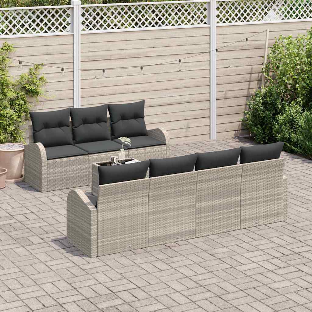 Tuin Sofa Set Lichtgrijs 55 x 55 x 37 cm poly rattan