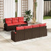 Bankstel 8 st 7-Aantal zitplaatsen Bruin en Rood Polyester