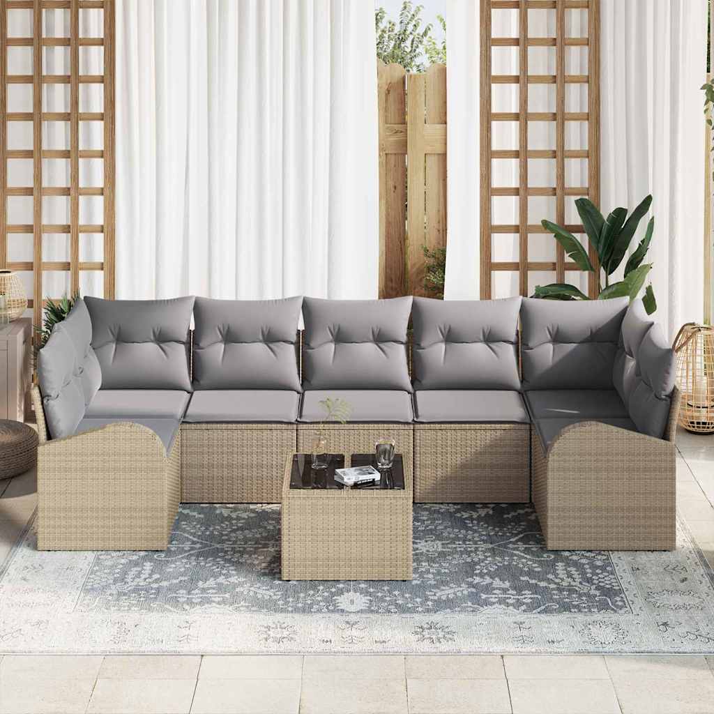 Tuin Sofa Set Beige 55 x 55 x 37 cm poly rattan