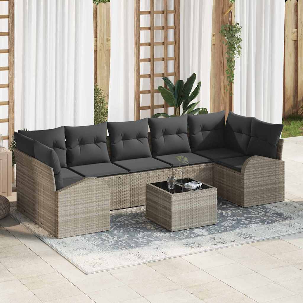 Tuin Sofa Set Lichtgrijs 55 x 55 x 37 cm poly rattan