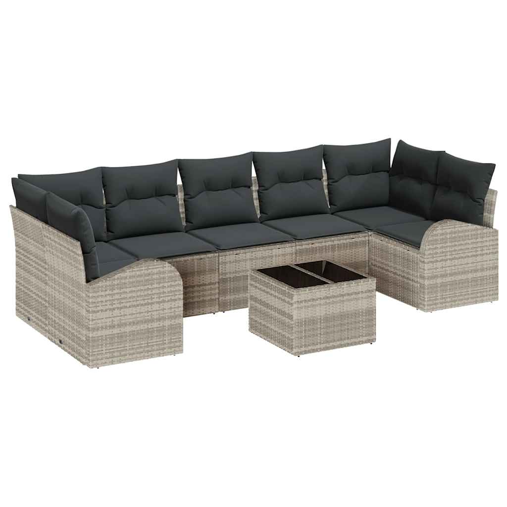 Tuin Sofa Set Lichtgrijs 55 x 55 x 37 cm poly rattan